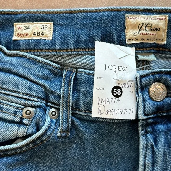 J. Crew 484 Slim-fit stretch jean in medium wash • size 34x32 • BX862 - Picture 9 of 13